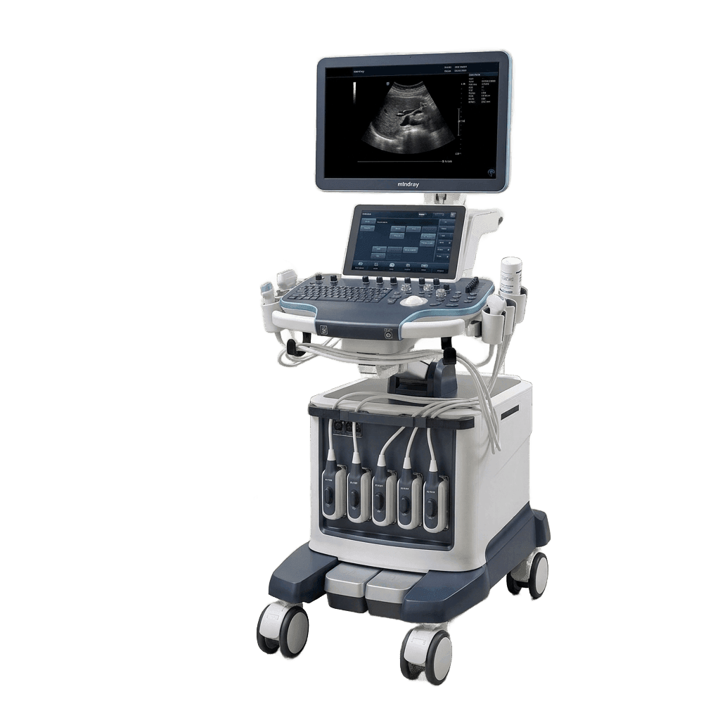 Trolley-mounted diagnostic ultrasound system